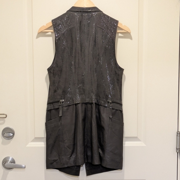 EUC A+G Basic S Dark Grey Genuine Leather Moto Vest - SEE SIZE NOTES - Picture 12 of 12